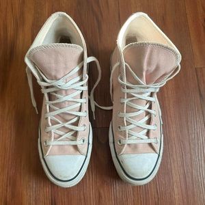 Pink High Top Platform Converse